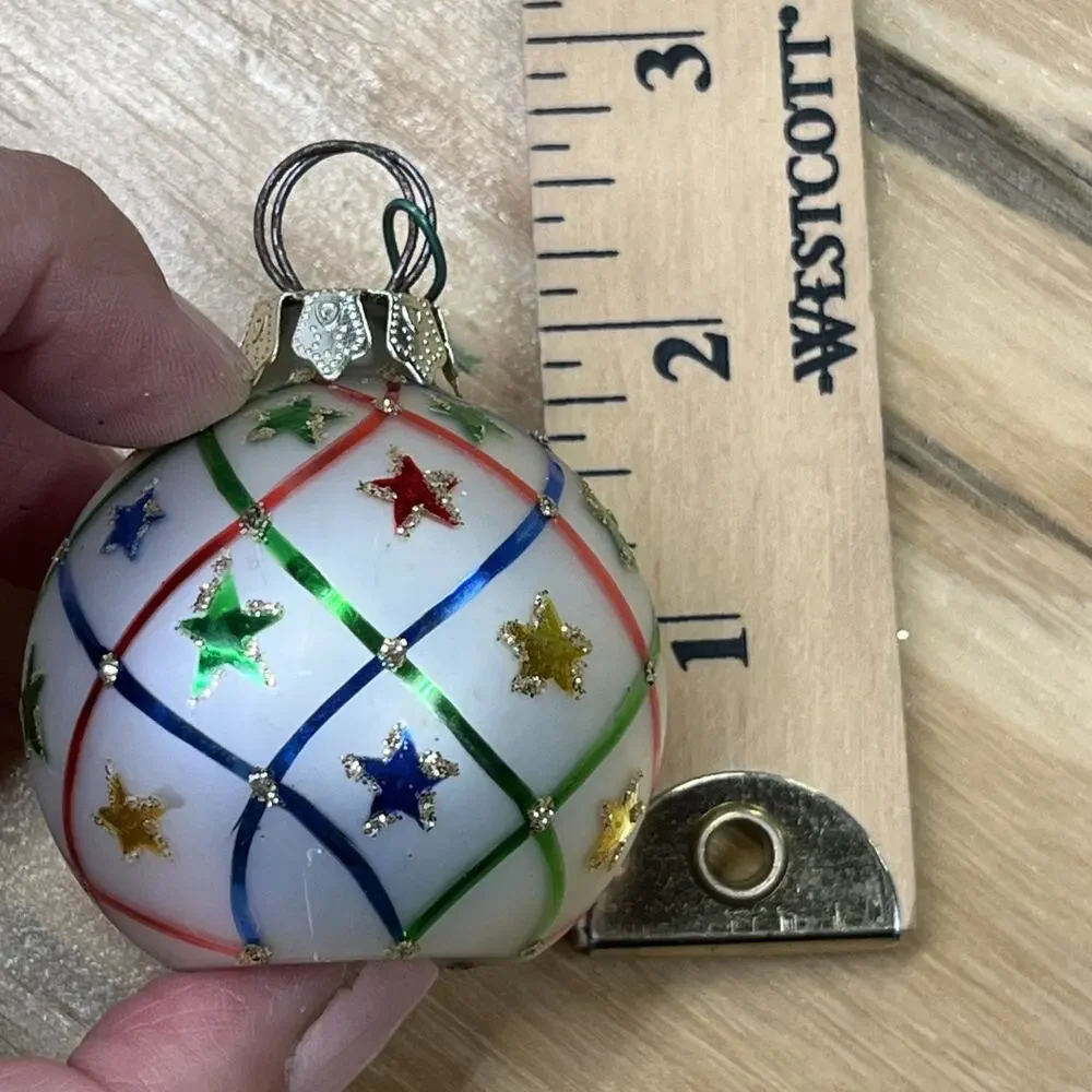 Vtg 2000 Department 56 6 Piece Glass Christmas Ornament Place Card Holder - Picture 10 of 11